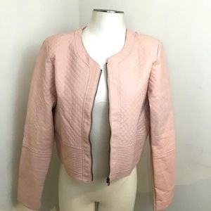 Pink faux leather jacket
